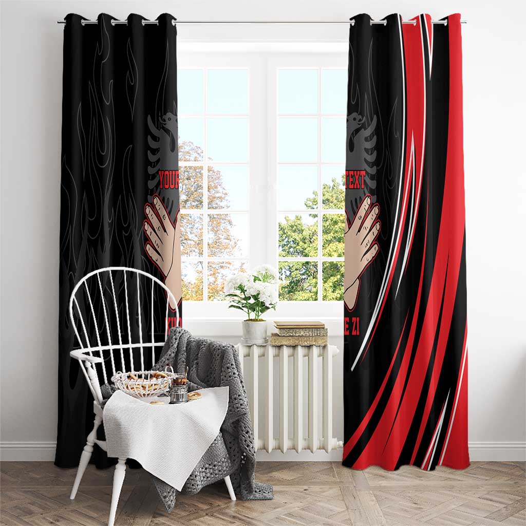 Personalized Shqipe Albania Nation Flag Window Curtain Kuq E Zi Tiranaproud Albanian - Wonder Print Shop