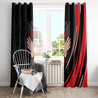 Personalized Shqipe Albania Nation Flag Window Curtain Kuq E Zi Tiranaproud Albanian - Wonder Print Shop