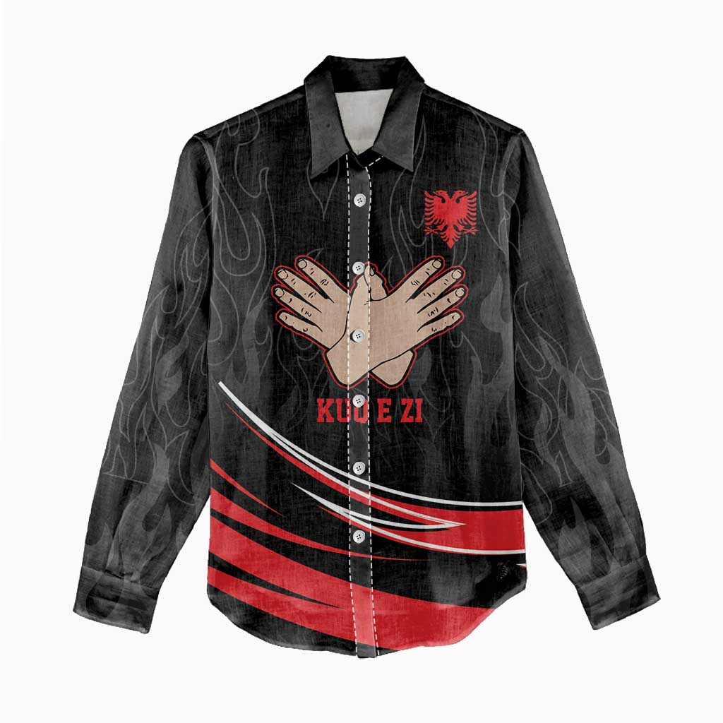 Personalized Shqipe Albania Nation Flag Women Casual Shirt Kuq E Zi Tiranaproud Albanian - Wonder Print Shop