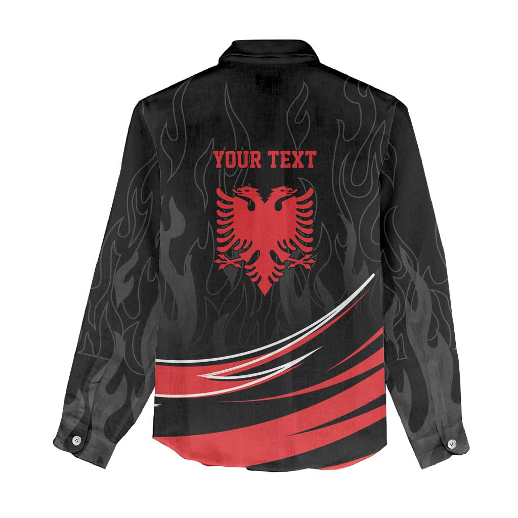 Personalized Shqipe Albania Nation Flag Women Casual Shirt Kuq E Zi Tiranaproud Albanian - Wonder Print Shop