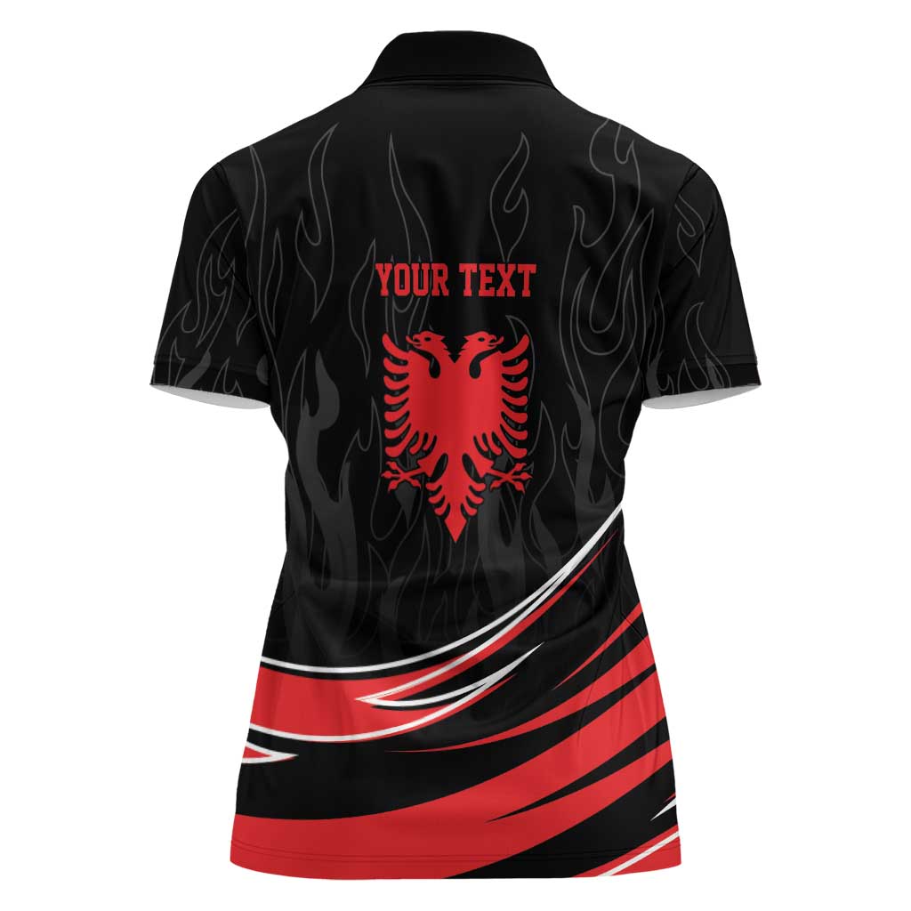 Personalized Shqipe Albania Nation Flag Women Polo Shirt Kuq E Zi Tiranaproud Albanian - Wonder Print Shop