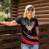 Personalized Shqipe Albania Nation Flag Women Polo Shirt Kuq E Zi Tiranaproud Albanian - Wonder Print Shop