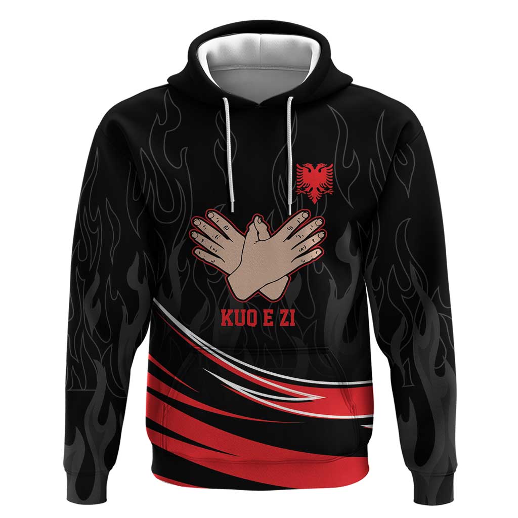 Personalized Shqipe Albania Nation Flag Zip Hoodie Kuq E Zi Tiranaproud Albanian - Wonder Print Shop