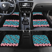 African Adenium Multiflorum Flowers Car Mats with Kente Style LT9 - Wonder Print Shop