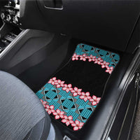African Adenium Multiflorum Flowers Car Mats with Kente Style LT9 - Wonder Print Shop