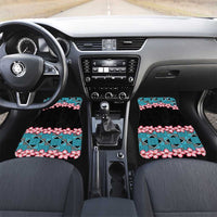 African Adenium Multiflorum Flowers Car Mats with Kente Style LT9 - Wonder Print Shop