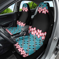 African Adenium Multiflorum Flowers Car Seat Cover with Kente Style LT9 - Wonder Print Shop