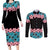 African Adenium Multiflorum Flowers Couples Matching Long Sleeve Bodycon Dress and Long Sleeve Button Shirt with Kente Style LT9 - Wonder Print Shop
