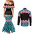 African Adenium Multiflorum Flowers Couples Matching Mermaid Dress and Long Sleeve Button Shirt with Kente Style