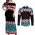 African Adenium Multiflorum Flowers Couples Matching Off Shoulder Maxi Dress and Long Sleeve Button Shirt with Kente Style LT9 - Wonder Print Shop
