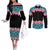 African Adenium Multiflorum Flowers Couples Matching Off The Shoulder Long Sleeve Dress and Long Sleeve Button Shirt with Kente Style