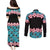 African Adenium Multiflorum Flowers Couples Matching Puletasi and Long Sleeve Button Shirt with Kente Style LT9 - Wonder Print Shop