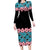 African Adenium Multiflorum Flowers Family Matching Long Sleeve Bodycon Dress and Hawaiian Shirt with Kente Style LT9 - Wonder Print Shop