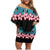 African Adenium Multiflorum Flowers Family Matching Off Shoulder Short Dress and Hawaiian Shirt with Kente Style LT9 - Wonder Print Shop