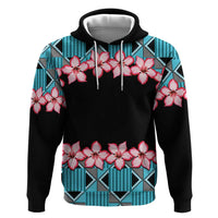 African Adenium Multiflorum Flowers Hoodie with Kente Style - Wonder Print Shop