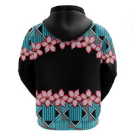 African Adenium Multiflorum Flowers Hoodie with Kente Style - Wonder Print Shop