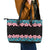 African Adenium Multiflorum Flowers Leather Tote Bag with Kente Style - Wonder Print Shop
