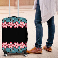 African Adenium Multiflorum Flowers Luggage Cover with Kente Style - Wonder Print Shop