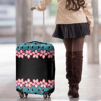 African Adenium Multiflorum Flowers Luggage Cover with Kente Style - Wonder Print Shop