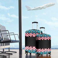 African Adenium Multiflorum Flowers Luggage Cover with Kente Style - Wonder Print Shop