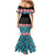 African Adenium Multiflorum Flowers Mermaid Dress with Kente Style - Wonder Print Shop