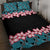 African Adenium Multiflorum Flowers Quilt Bed Set with Kente Style - Wonder Print Shop