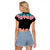 African Adenium Multiflorum Flowers Raglan Cropped T Shirt with Kente Style - Wonder Print Shop