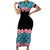 African Adenium Multiflorum Flowers Short Sleeve Bodycon Dress with Kente Style - Wonder Print Shop