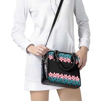 African Adenium Multiflorum Flowers Shoulder Handbag with Kente Style