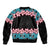 African Adenium Multiflorum Flowers Sleeve Zip Bomber Jacket with Kente Style - Wonder Print Shop