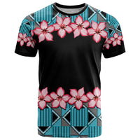 African Adenium Multiflorum Flowers T Shirt with Kente Style - Wonder Print Shop