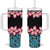 African Adenium Multiflorum Flowers Tumbler With Handle with Kente Style - Wonder Print Shop