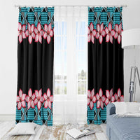 African Adenium Multiflorum Flowers Window Curtain with Kente Style - Wonder Print Shop
