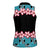 African Adenium Multiflorum Flowers Women Sleeveless Polo Shirt with Kente Style - Wonder Print Shop