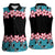 African Adenium Multiflorum Flowers Women Sleeveless Polo Shirt with Kente Style - Wonder Print Shop