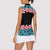 African Adenium Multiflorum Flowers Women Sleeveless Polo Shirt with Kente Style - Wonder Print Shop