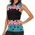 African Adenium Multiflorum Flowers Women Sleeveless Polo Shirt with Kente Style - Wonder Print Shop