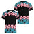 African Adenium Multiflorum Flowers Women V-Neck T-Shirt with Kente Style - Wonder Print Shop