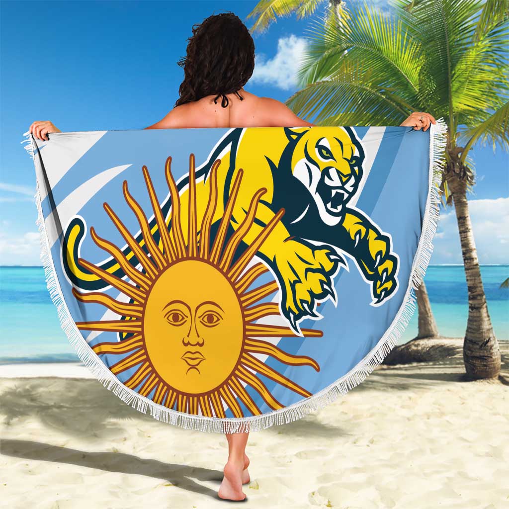 Custom Argentina Rugby Champion Beach Blanket Los Puma with Sporty Style LT9 - Wonder Print Shop