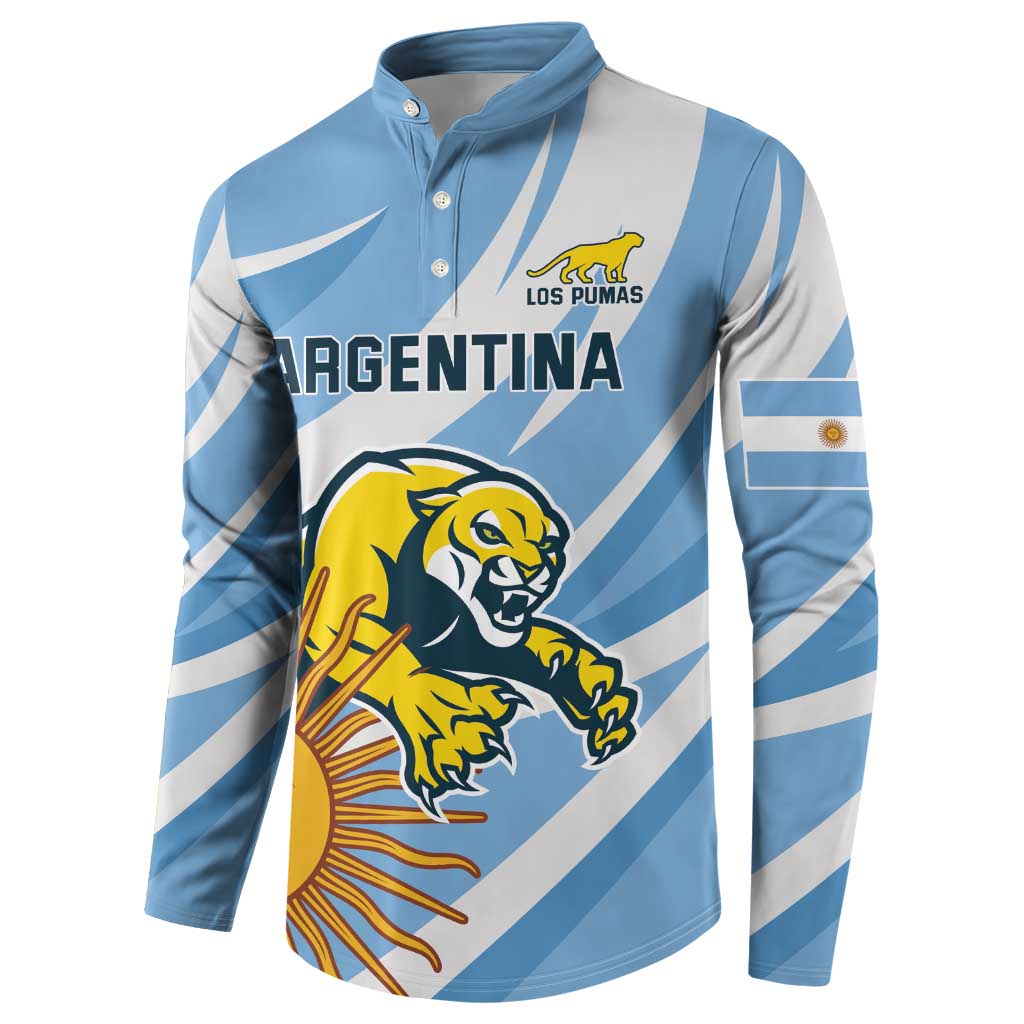 Custom Argentina Rugby Champion Button Sweatshirt Los Puma with Sporty Style LT9 - Wonder Print Shop