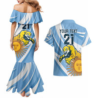 Custom Argentina Rugby Champion Couples Matching Mermaid Dress and Hawaiian Shirt Los Puma with Sporty Style LT9 - Wonder Print Shop
