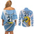 Custom Argentina Rugby Champion Couples Matching Off Shoulder Short Dress and Long Sleeve Button Shirt Los Puma with Sporty Style LT9 - Wonder Print Shop