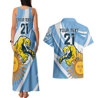 Custom Argentina Rugby Champion Couples Matching Tank Maxi Dress and Hawaiian Shirt Los Puma with Sporty Style LT9 - Wonder Print Shop