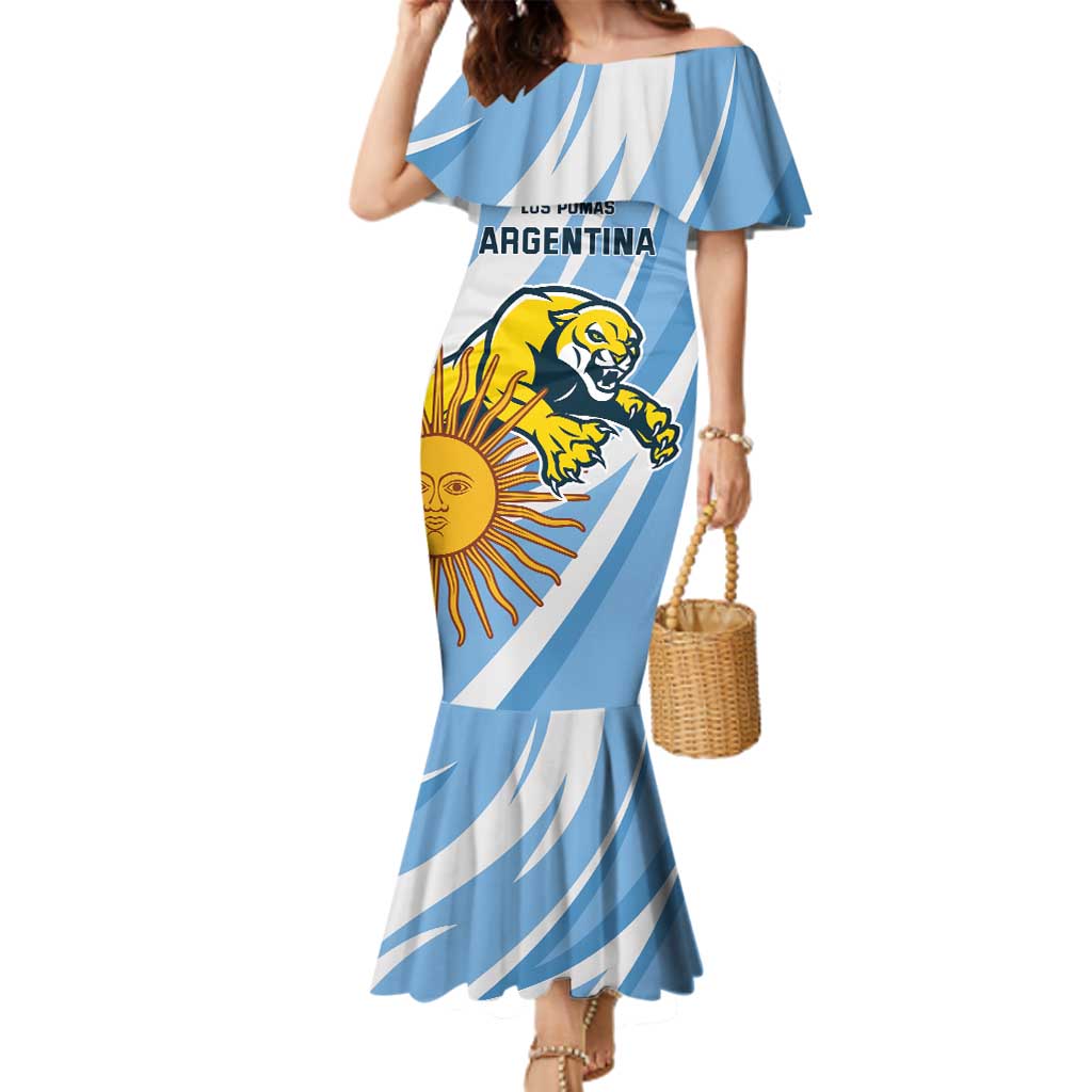 Custom Argentina Rugby Champion Family Matching Mermaid Dress and Hawaiian Shirt Los Puma with Sporty Style LT9 - Wonder Print Shop