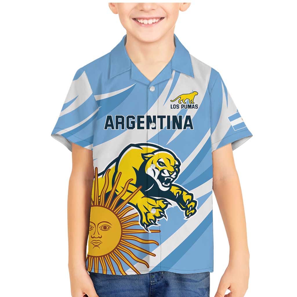 Custom Argentina Rugby Champion Family Matching Mermaid Dress and Hawaiian Shirt Los Puma with Sporty Style LT9 - Wonder Print Shop
