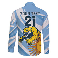 Custom Argentina Rugby Champion Family Matching Off Shoulder Maxi Dress and Hawaiian Shirt Los Puma with Sporty Style LT9 - Wonder Print Shop