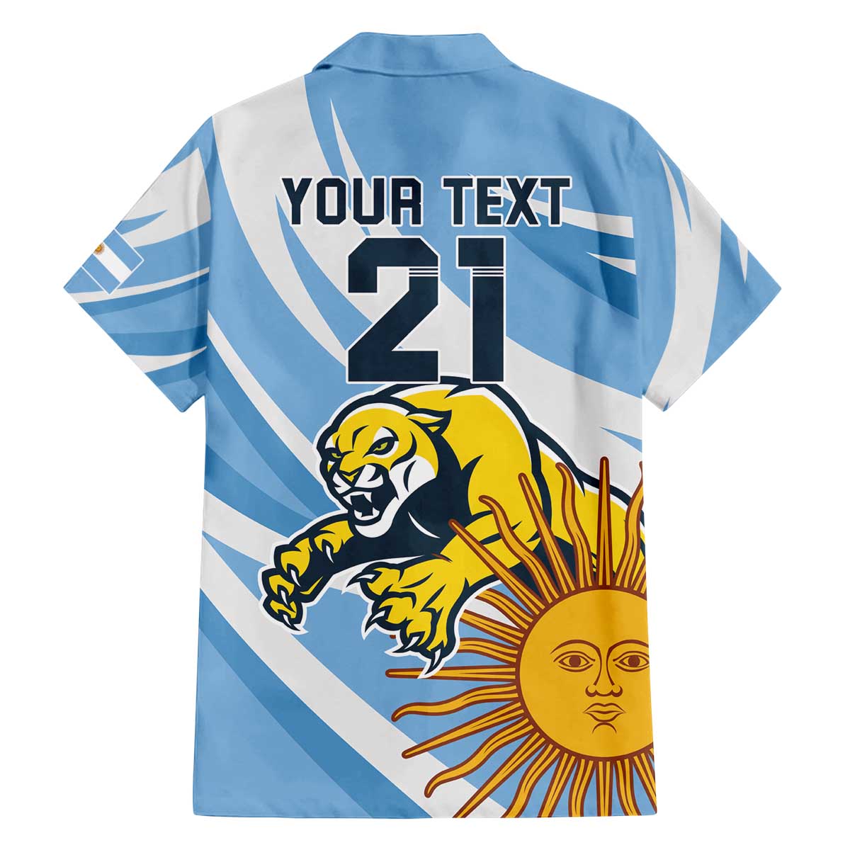 Custom Argentina Rugby Champion Family Matching Off Shoulder Short Dress and Hawaiian Shirt Los Puma with Sporty Style LT9 - Wonder Print Shop
