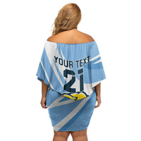 Custom Argentina Rugby Champion Family Matching Off Shoulder Short Dress and Hawaiian Shirt Los Puma with Sporty Style LT9 - Wonder Print Shop
