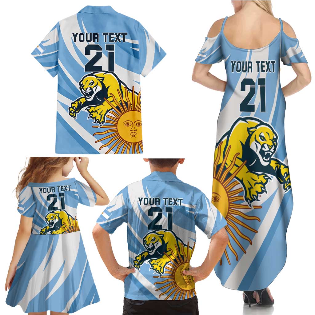 Custom Argentina Rugby Champion Family Matching Summer Maxi Dress and Hawaiian Shirt Los Puma with Sporty Style - Wonder Print Shop
