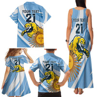 Custom Argentina Rugby Champion Family Matching Tank Maxi Dress and Hawaiian Shirt Los Puma with Sporty Style - Wonder Print Shop